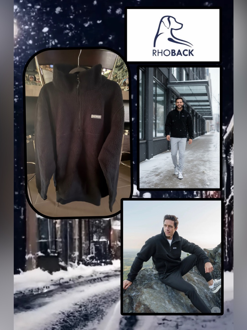 🆕 with tag Rhoback Midnight Black Summit Fleece Pullover